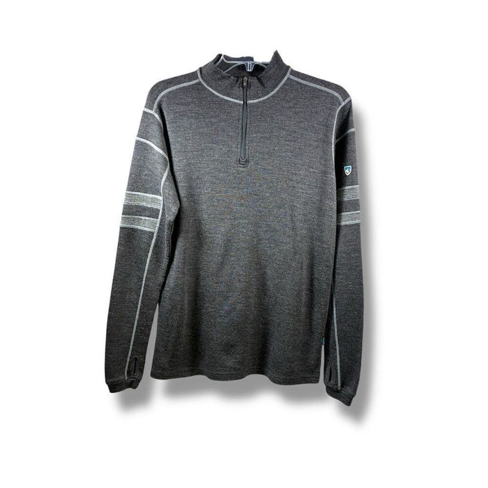 Kuhl Team Merino 1/4 Zip Pullover Sweater in Gray Size S